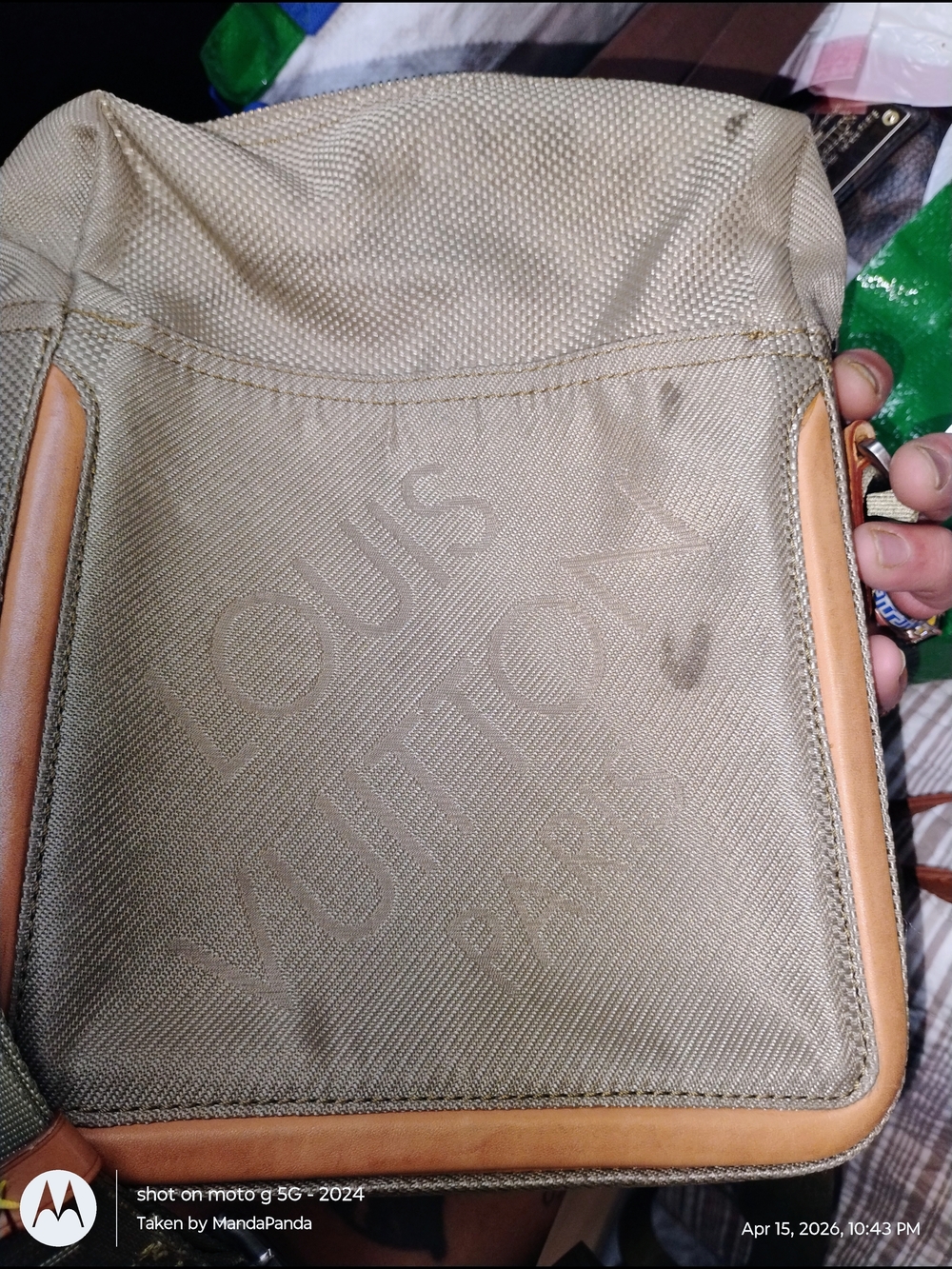 Louis Vuitton Khaki Canvas Crossbody Bag - Picture 3 of 7